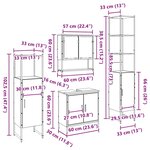 vidaXL Ensemble de mobilier de salle de bain avec porte 4 Pièces Marron