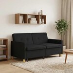 vidaXL Canapé-lit escamotable Noir Tissu
