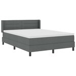 vidaXL Lit à ressorts avec tête de lit Gris foncé 190 x 140 cm tissu