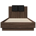 vidaXL Cadre de lit avec LED sans matelas chêne marron 90x200 cm