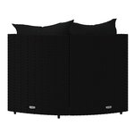 vidaXL Canapés d'angle de jardin et coussins 2Pièces Noir Résine tressée