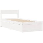 vidaXL Cadre de lit sans matelas blanc 90x200 cm bois de pin massif