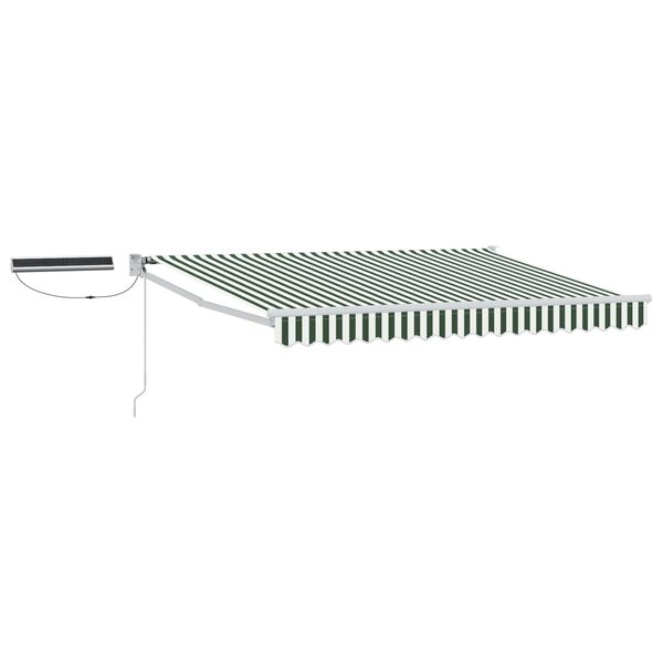 vidaXL Auvent rétractable électrique Vert et blanc 3 x 2 5 m