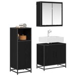 vidaXL Ensemble de mobilier de salle de bain 3 Pièces Chêne noir