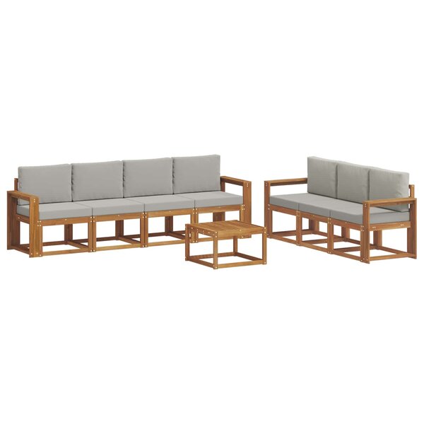 vidaXL Ensemble de canapés d'extérieur 8 pc Gris Naturel et Clair