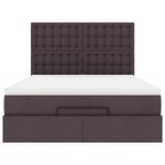 VidaXL Cadre de lit ottoman avec matelas marron foncé 140x200 cm tissu