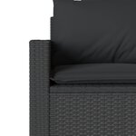 vidaXL Canapé de jardin avec coussins 3 places noir résine tressée