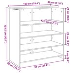 vidaXL Bureau de réception chêne fumé 100x50x103 5cm bois d'ingénierie