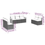 vidaXL Salon de jardin 7 Pièces avec coussins gris résine tressée