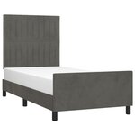 vidaXL Cadre de lit sans matelas gris foncé 90x190 cm velours