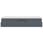 vidaXL Lit avec rangement et matelas Gris foncé 100 x 200 cm Velours