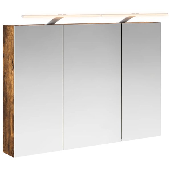 vidaXL Armoire Miroir de Salle de Bain Chêne fumé 100 x 14 5 x 70 cm