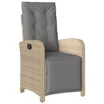 vidaXL Ensemble à manger de jardin et coussins 3 Pièces Beige poly rotin