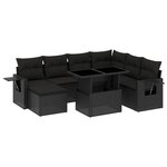 vidaXL Salon de jardin 9 Pièces avec coussins noir résine tressée