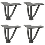 vidaXL Pieds en épingle à cheveux pour table basse 4 pièces Anthracite 10 cm Acier massif