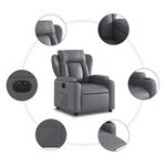 vidaXL Fauteuil inclinable électrique Gris Similicuir
