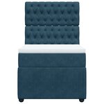 vidaXL Sommier à lattes de lit avec matelas bleu 80x200 cm velours