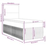 vidaXL Sommier à lattes de lit avec matelas bleu 90x200 cm velours