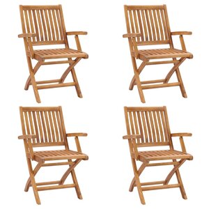 vidaXL Chaises pliables de jardin lot de 4 Bois de teck solide