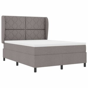 vidaXL Lit à ressorts avec matelas Taupe 140 x 190 cm tissu