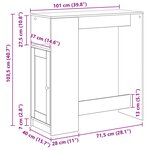 vidaXL Table de bar Chêne noir 101 x 40 x 103 5 cm Bois d'ingénierie
