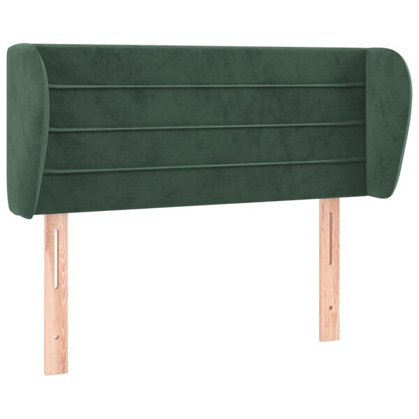 vidaXL Tête de lit avec oreilles Vert foncé 83x23x78/88 cm Velours