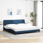 vidaXL Cadre de lit avec LED sans matelas bleu 200x200 cm tissu