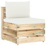 vidaXL Salon de jardin 5 Pièces avec coussins vert bois imprégné