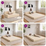 vidaXL Canapé-lit pliable Crème 152 x 86 5 x 60 cm Tissu