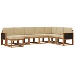 vidaXL Ensemble de canapés d'extérieur 8 pc Naturel et Beige
