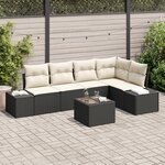 vidaXL Ensemble de canapé de jardin 5 pièces avec coussins en rotin poly brun