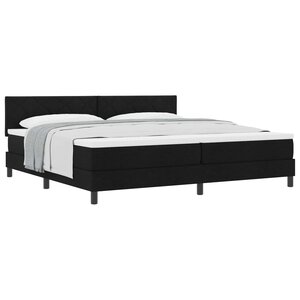 vidaXL Lit à ressorts avec matelas Noir 200 x 200 cm tissu