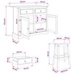 vidaXL Ensemble Cuisine Îlot Corona 3 Pièces Blanc et Cire de Miel