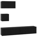 vidaXL Ensemble meuble TV 4 Pièces Chêne noir 80 x 30 x 30 cm