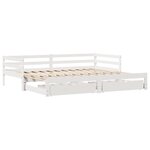 vidaXL Lit de jour et tiroirs sans matelas blanc 90x200 cm bois massif