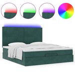 VidaXL Cadre de lit ottoman avec matelas vert foncé 180x200cm velours