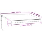 vidaXL Auvent rétractable automatique bordeaux 350x250 cm