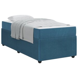 vidaXL Cadre de lit avec matelas Bleu 100 x 200 cm tissu