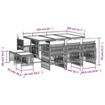 vidaXL Ensemble à manger de jardin 11 Pièces coussins noir résine tressée