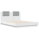 vidaXL Cadre de lit avec tête de lit blanc 140x190cm bois d'ingénierie