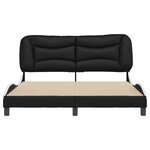 vidaXL Cadre de lit sans matelas Hvar noir et blanc 160x200 cm similicuir