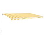 vidaXL Auvent manuel rétractable avec LED 500x350 cm Jaune et blanc