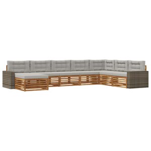 vidaXL Ensemble de canapés d'extérieur 8 pc Naturel et gris clair