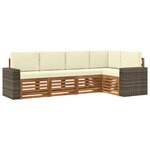 vidaXL Ensemble de canapés d'extérieur 5 pc Naturel et Crème Polyester