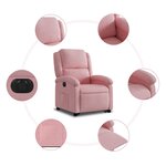 vidaXL Fauteuil inclinable électrique rose velours