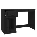 Bureau table poste de travail meuble d'ordinateur informatique étude avec tiroir 115 x 50 x 75 cm bois d'ingénierie noir 02_0023457