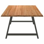 vidaXL Table à manger et bord naturel bois massif chêne rectangulaire