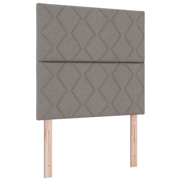 vidaXL Lit à Sommier à Ressorts avec Matelas & Banc Taupe 120x200 cm Tissu