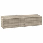 vidaXL Boîte de rangement de jardin gris clair 220x50x58 cm rotin