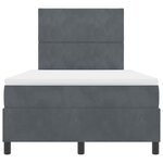 vidaXL Lit à ressorts avec matelas Gris foncé 120 x 200 cm tissu